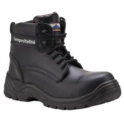Portwest Compositelite Thor Boot S3 - 100% non metallic S3 safety boot manufactured from full grain leather with a PU/TPU outsole for extra durability.